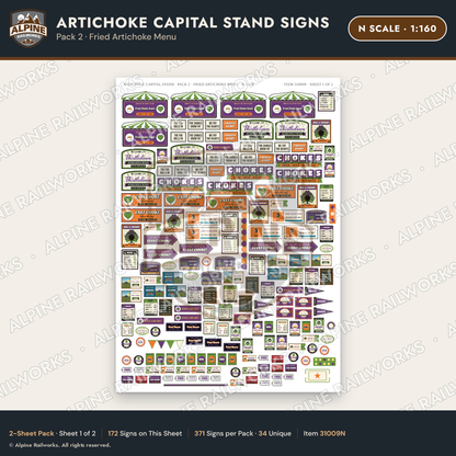 Alpine Railworks 31009N N Scale Roadside Signs - Giant Artichoke