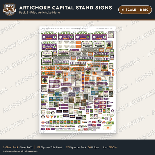 Alpine Railworks 31009N N Scale Roadside Signs - Giant Artichoke