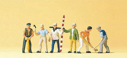 Preiser 10030 HO Scale Working People Road Construction Workers pkg(6)