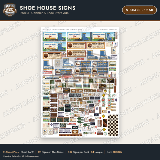 Alpine Railworks 30902N N Scale Roadside Attraction Signs - Shoe House