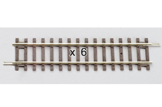 Piko 55202 HO Scale Straight Track 119mm, Box of 6
