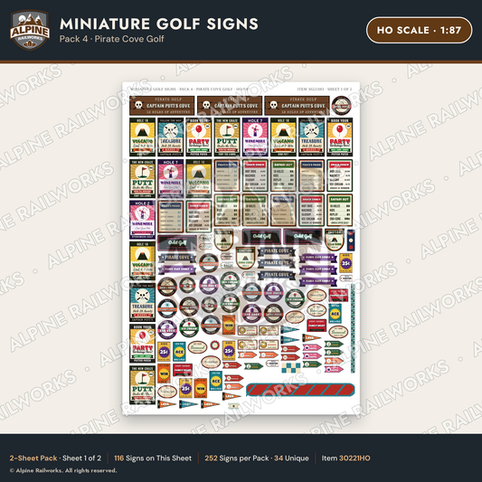 Alpine Railworks 30221HO HO Scale Miniature Golf Signs