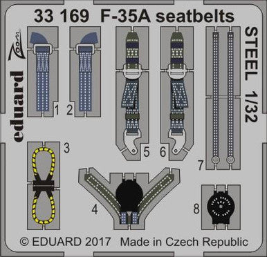 Eduard 33169 1/32 F-35A Seatbelts Steel for Italeri