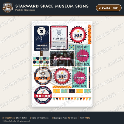 Alpine Railworks 31151G G Scale Roadside Signs - Space Museum