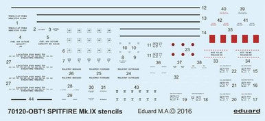 Eduard D72008 1/72 Decal Spitfire Mk.IX Stencils for Eduard