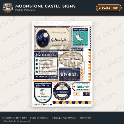 Alpine Railworks 31019G G Scale Roadside Signs - Stone Castle