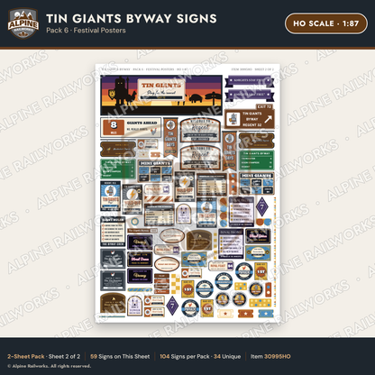 Alpine Railworks 30995HO HO Scale Roadside Signs - Scrap Metal Giants