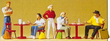 Preiser 10349 HO Scale Recreation & Sports Students/Artists In Cafe