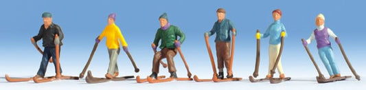 Noch 15828 HO Scale Skiers Figure Set #1, 6 Pieces