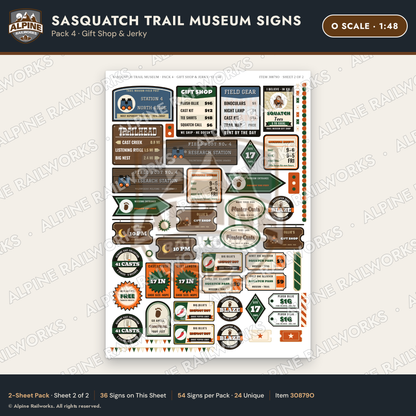 Alpine Railworks 30879O O Scale Roadside Signs - Bigfoot Museum