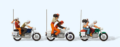 Preiser 25102 HO Scale Motorcyclists - TV & Press