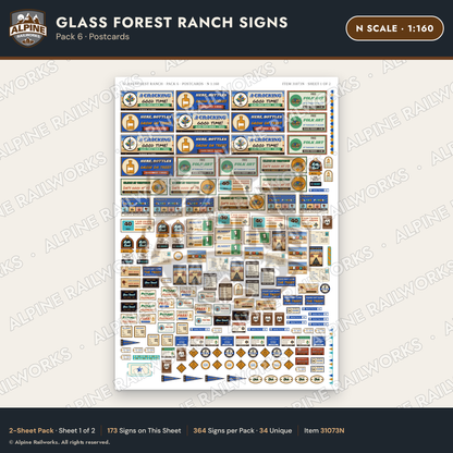 Alpine Railworks 31073N N Scale Roadside Signs - Bottle Tree Ranch