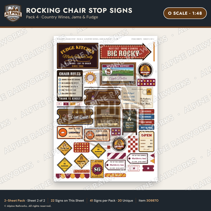 Alpine Railworks 30987O O Scale Roadside Signs - Giant Rocking Chair