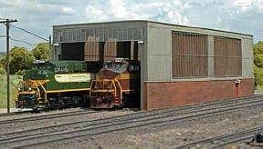 Bachmann 35116 HO Scale Double-Stall Engine House (Shed) - Scene Scapes