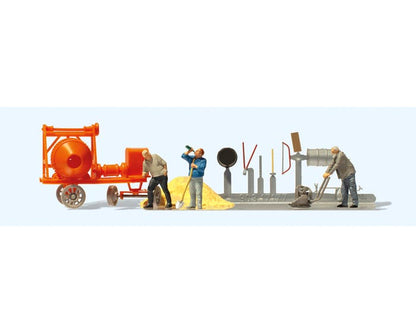 Preiser 10778 HO Scale Construction Workers with Accessories 3