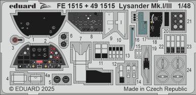 Eduard FE1515 1/48 Lysander Mk.I/III Zoom Set for AIRFIX Kit