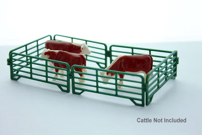 3D To Scale 64-318-GR 1/64 Corral Panels 12 ft, Green Set of 6