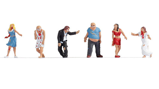 Noch 15800 HO Scale Zombies Figure Set, 6 Pieces