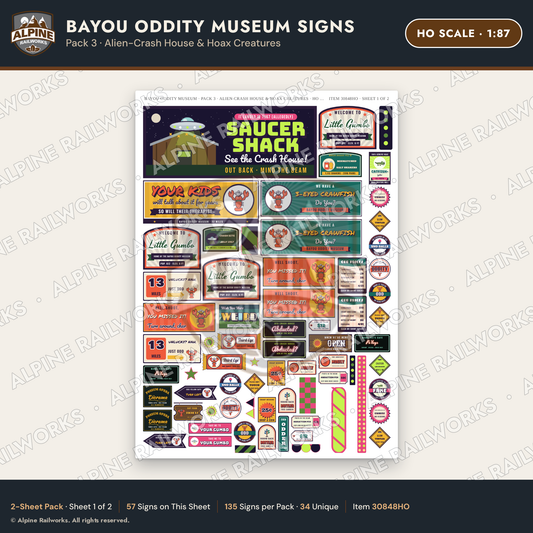Alpine Railworks 30848HO HO Scale Roadside Signs - Oddity Museum