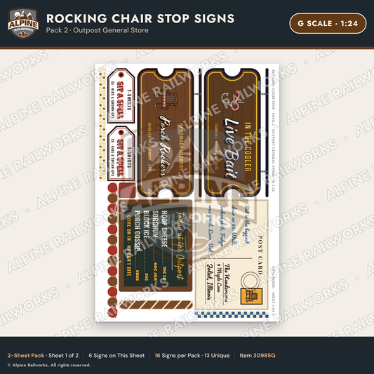 Alpine Railworks 30985G G Scale Roadside Signs - Giant Rocking Chair