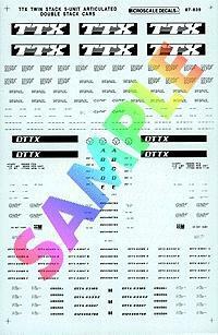 A Line Products 27712 HO Scale Twin-Stack Car Decals -- Gunderson TTX/Modern