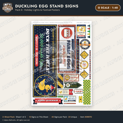 Alpine Railworks 30887O O Scale Roadside Signs - Giant Duck Farm Stand