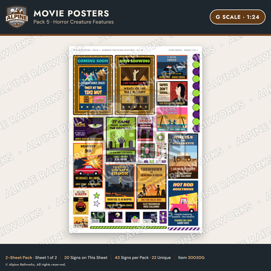 Alpine Railworks 30030G G Scale Movie Posters