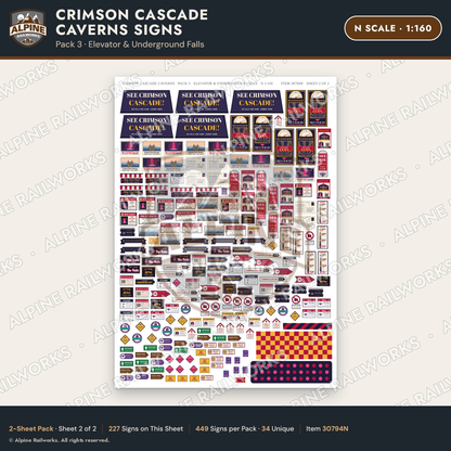 Alpine Railworks 30794N N Scale Roadside Attraction Signs - Caverns