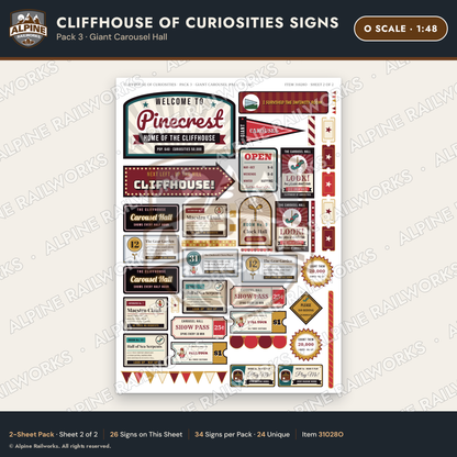 Alpine Railworks 31028O O Scale Roadside Signs - Curiosity House