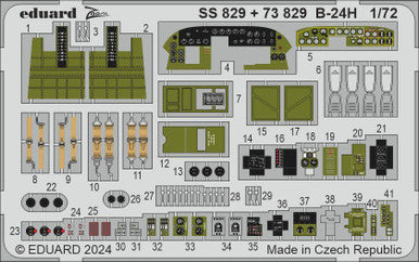 Eduard 73829 1/72 B-24H Cockpit & Engines Photo Etch for AIRFIX