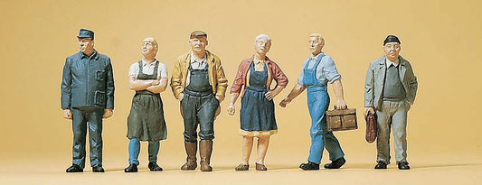 Preiser 10472 HO Scale Village Workers Figure Set