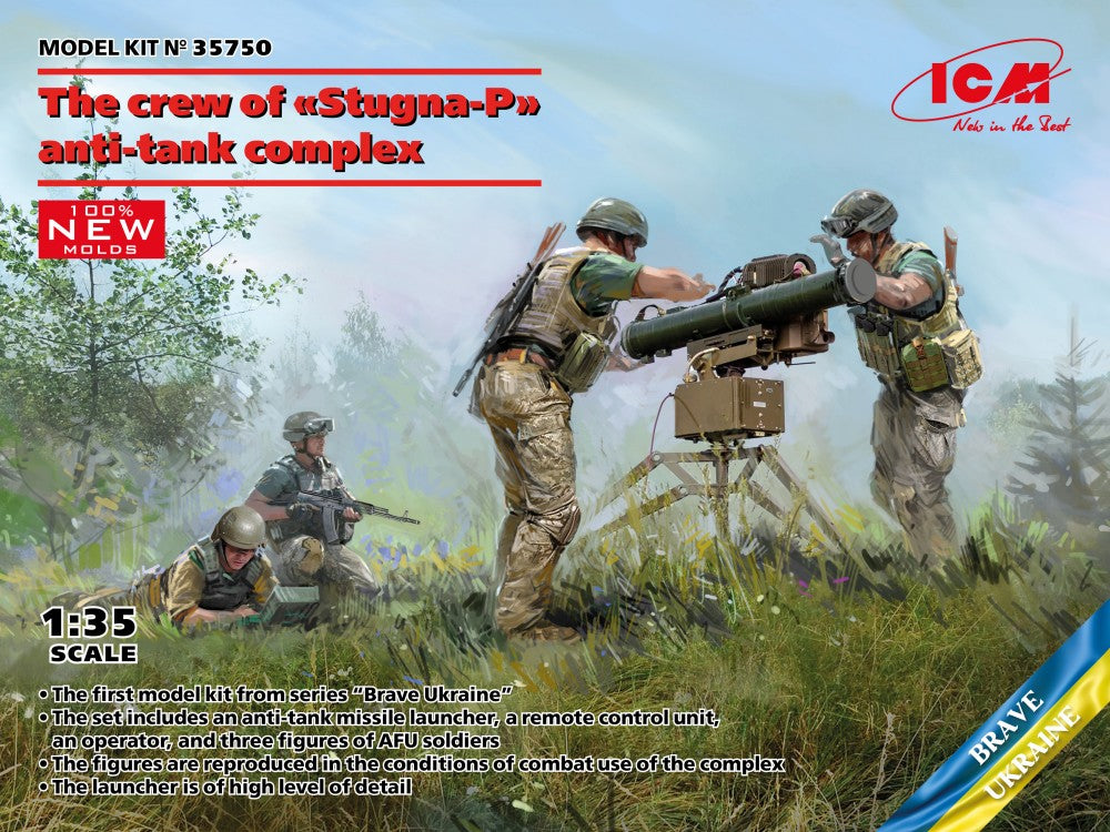 ICM Models 35750 1/35 Brave Ukraine: Crew Armed Forces Ukraine (4) & Stugna-P An