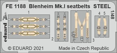 Eduard FE1188 1/48 Blenheim Mk.I Seatbelts Steel for Airfix