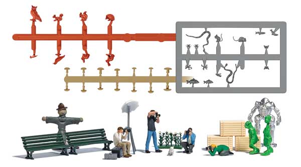 Busch 79810 HO Scale Photographers with Accessories -- 4 Figures, Props, Nonwork