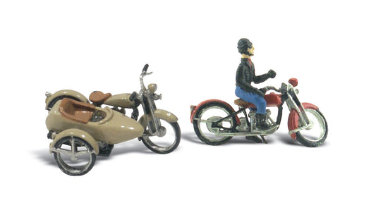 Woodland Scenics D228 All Scale Motorcycles and Sidecar HO Scale Kit