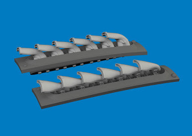 Eduard 6481061 1/48 P-40 Exhaust Stacks Fishtail PRINT Brassin for