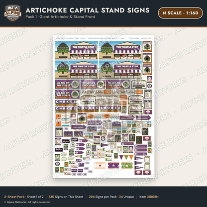 Alpine Railworks 31008N N Scale Roadside Signs - Giant Artichoke