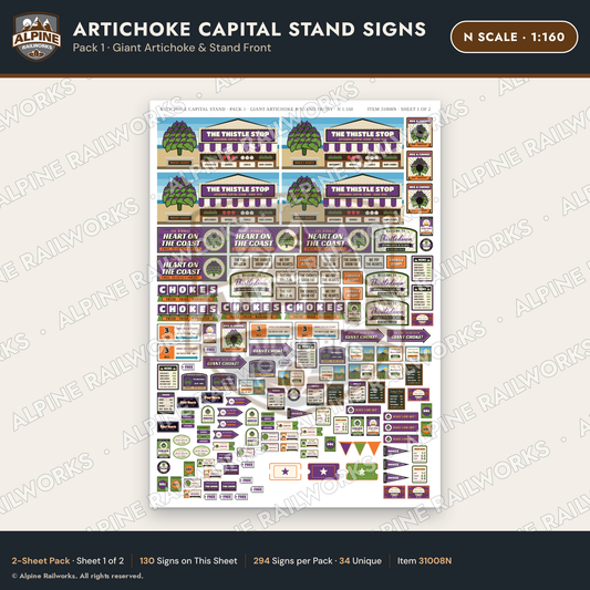 Alpine Railworks 31008N N Scale Roadside Signs - Giant Artichoke