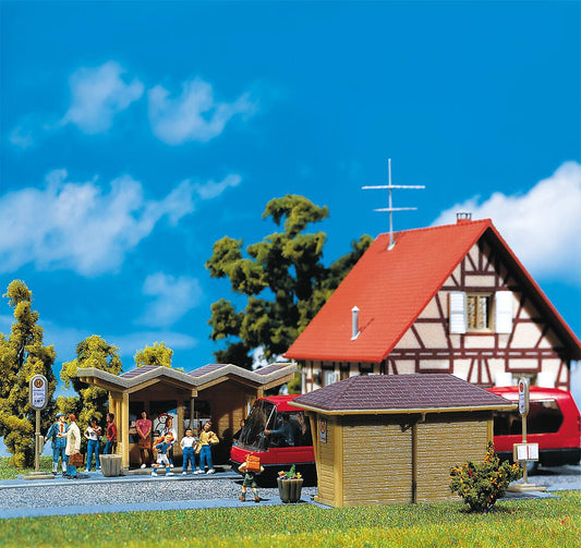 Faller 180587 HO Scale 2 Bus Stop Shelters Model Kit