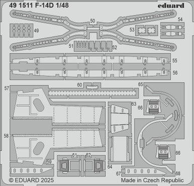 Eduard 491511 1/48 F-14D Photo Etched Set for GREAT WALL HOBBY Kit