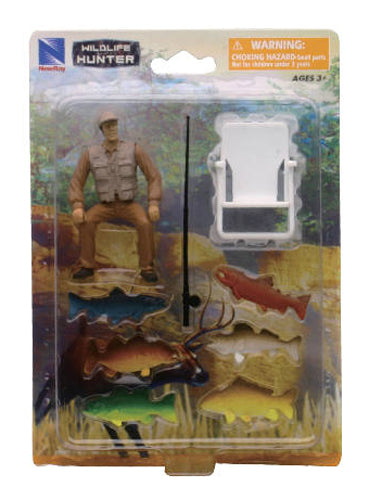 New Ray SS-76302-B 1/20 Scale Fly-Fishing Playset Playset Includes: Fisherman Figure Fly-Fishing Reel