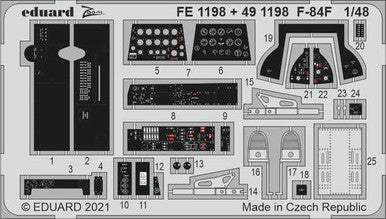 Eduard FE1198 1/48 F-84F for Kinetic Photo Etch Detail Set
