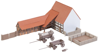 Faller 232371 N Scale Half-Timbered Barn w/Pigsty Kit