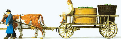 Preiser 30397 HO Scale Wine Wagon w/Cows