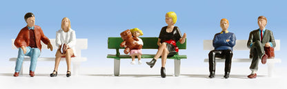 Noch 15530 HO Scale Seated People -- Set #1 pkg(6)