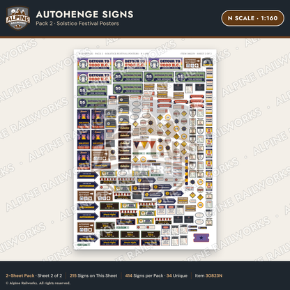 Alpine Railworks 30823N N Scale Roadside Attraction Signs - Car Henge
