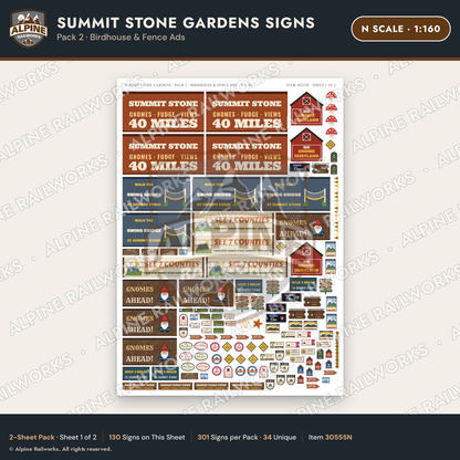 Alpine Railworks 30555N N Scale Roadside Signs - Rock Garden