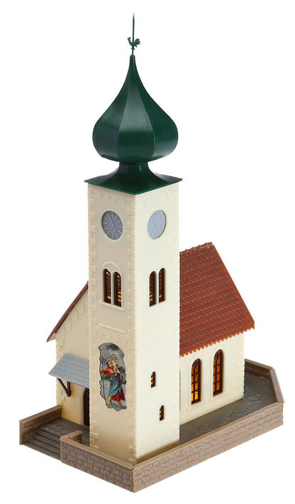 Faller 130238 HO Scale Church Model Kit, 3 Interchangeable Roofs