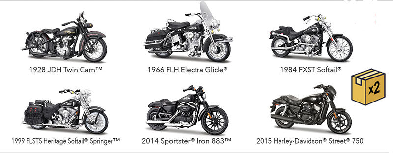 Maisto 31360AO-CASE 1/18 Scale Harley-Davidson Series 41 - Black Series Twelve-Piece Case