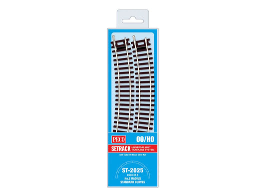 Peco ST-2025 HO Scale Code 100 Nickel Silver Standard 22.5 Degree